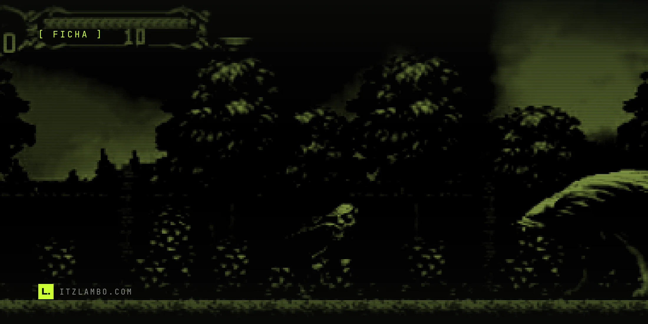 Fotograma de Castlevania: Symphony of the Night en PlayStation: Alucard, de capa roja y pelo blanco, cruza la muralla exterior del castillo entre setos y árboles bajo un cielo morado; por la derecha entra un lobo blanco, y arriba se ven la barra azul de magia y el contador de corazones.