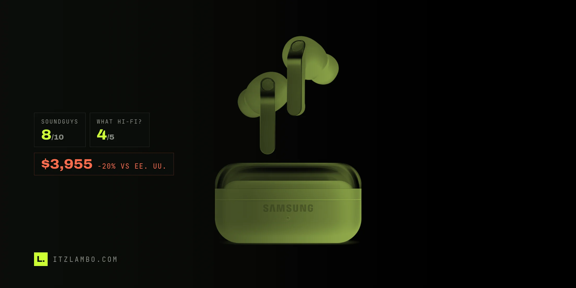 Los Samsung Galaxy Buds4 Pro en negro, con las varillas metálicas hacia arriba sobre su estuche de carga de tapa translúcida, en imagen de producto sobre fondo blanco tratada en el duotono de la casa.