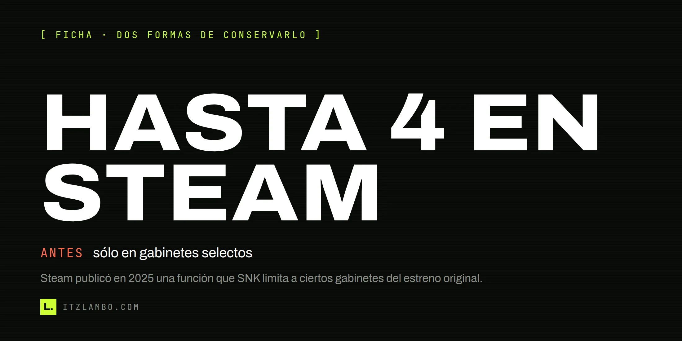Cartel tipográfico de Kizuna Encounter con el dato de cuatro jugadores locales en Steam.